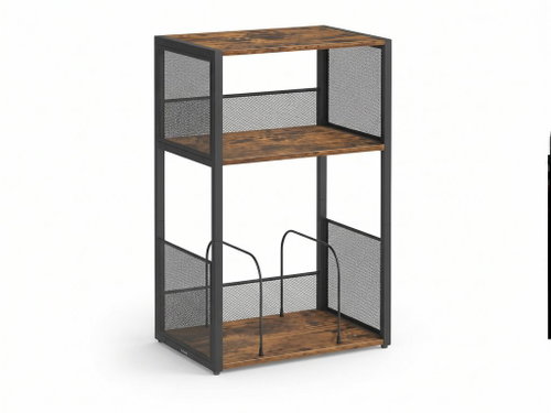 VASAGLE Three-Tier Turntable Stand with Vinyl Record Storage, Brown Main image VASAGLE Three-Tier Turntable Stand with Vinyl Record Storage, Brown - Side Table - Main image