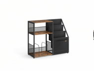 VASAGLE Three-tier record player stand with extended storage space for vinyl records, brown - Side Table