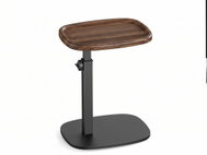 VASAGLE C-shaped sofa side table adjustable height brown - Side Table