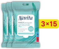 NOVITA Anti-Polution 3× 15 ks (45 ks) - Make-up Remover Wipes