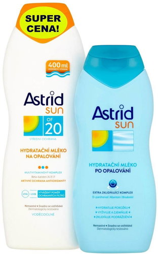 ASTRID SUN Moisturizing Sunscreen Lotion SPF 20 400 ml + Moisturizing After Sun Lotion 200 ml - Cosmetic Set - Main image