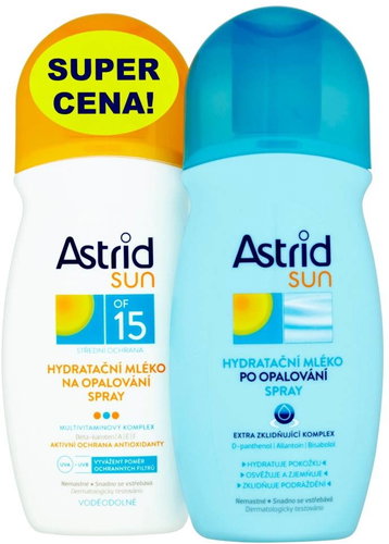 ASTRID SUN Moisturising Sunscreen Spray SPF15 200ml + Moisturising Milk 200ml - Kit - Main image