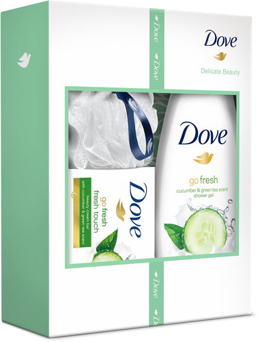 DOVE Delicate Beauty Christmas gift box with wash sponge for women - Cosmetic Gift Set - Main image