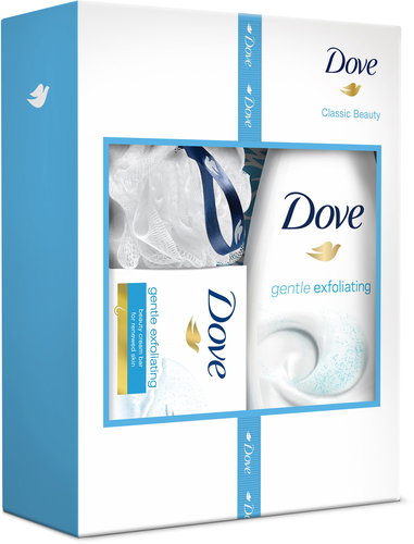 DOVE Classic Beauty Christmas gift box with wash sponge for women - Cosmetic Gift Set - Main image