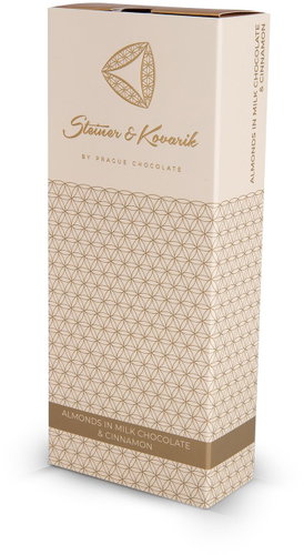 PRAGUE CHOCOLATE Almonds in Milk Chocolate with Cinnamon 150g - Čokoládové bonbony - Main image