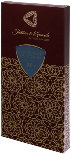 PRAGUE CHOCOLATE Milk Chocolate with Vanilla 35% 240g - Chocolate - Main image