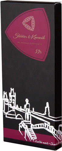 PRAGUE CHOCOLATE Dark Chocolate with Cranberries 53% 50g - Chocolate - Main image