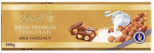 LINDT Gold Tablet Swiss Milk Chocolate with Hazelnuts 300 g - Chocolate - Main image