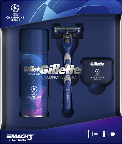 GILLETTE Mach3 Turbo Razor, Shaving Gel and Protective Cover Set - Cosmetic Gift Set - Main image