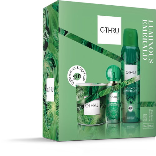 C-THRU LUMINOUS EMERALD Eau de Toilette  - 30ml + Deo Spray - 150ml + Scented Candle - Cosmetic Gift Set - Main image
