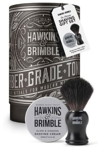 HAWKINS & BRIMBLE Shaving Brush + Shaving Cream Set - Cosmetic Gift Set - Main image