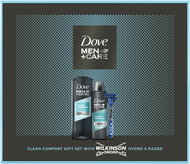 DOVE Men+Care Clean Comfort Box with Wilkinson Razor - Cosmetic Gift Set
