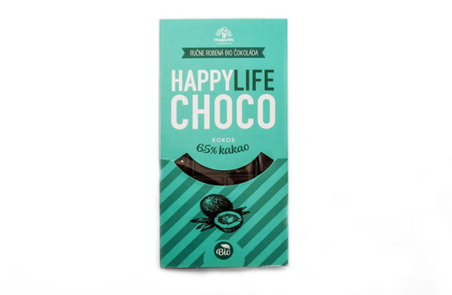 HAPPYLIFE CHOCO Chocolate 65% Dark with Coconut ORGANIC 70g - Chocolate - Main image