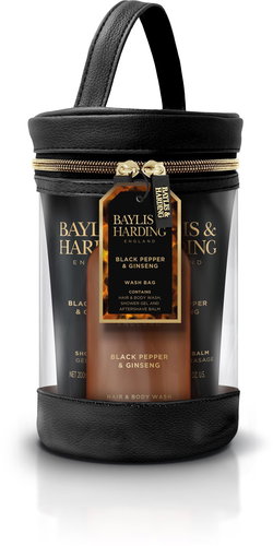 BAYLIS & HARDING Men's Body Care Set in Bag - Signature Men's Black Pepper & G, 3pcs - Cosmetic Gift Set - Main image