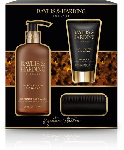 BAYLIS & HARDING Men's Hand Care Set with Brush - Signature Men's Black Pepper & Gin - Cosmetic Gift Set - Main image