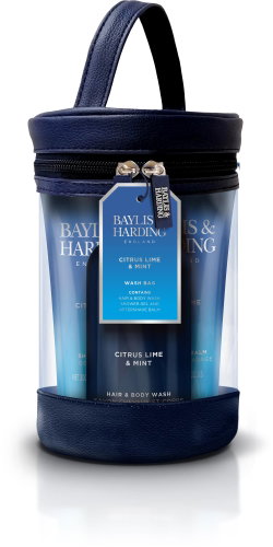 BAYLIS & HARDING Men's Citrus Lime & Mint body care kit in a toiletry bag, - Cosmetic Gift Set - Main image
