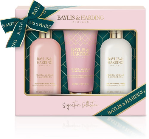 BAYLIS & HARDING Body Care Set - Jojoba, Vanilla & Almond Oil Set 800ml - Cosmetic Gift Set - Main image