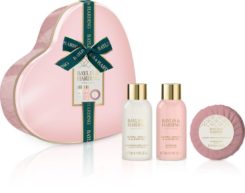 BAYLIS & HARDING Body Care Set - Jojoba, Vanilla & Almond Oil Heart - Cosmetic Gift Set - Main image
