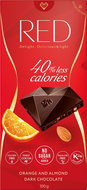 RED - Dark Chocolate with Orange Flavour and Almonds 100g - Chocolate