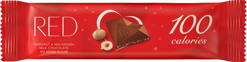 RED - Milk Chocolate Bar with Macadamia and Hazelnuts 26g - Chocolate - Main image