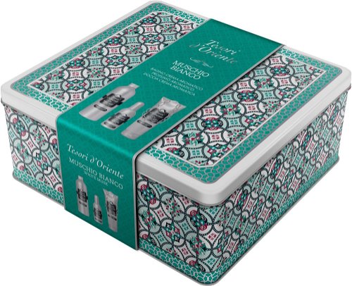Tesori d'Oriente White Musk Gift Set in a Square Jar - Cosmetic Gift Set