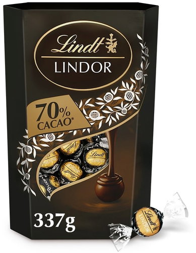 Lindt Bonboniéra LINDOR maxi-pack of pralines Dark chocolate 70% 337g - Box of Chocolates - Main image