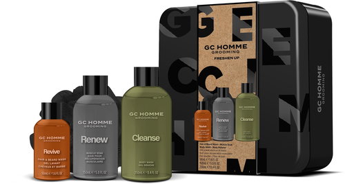 GRACE COLE Pánská sada péče o tělo v plechovce - Mandarinka, Bergamot & Rozmarýn 3 ks - Men's Cosmetic Set - Main image