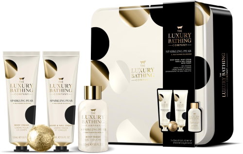 GRACE COLE Dárková sada péče o tělo v plechovce - Hruška & Nektarinkový květ 4 ks - Cosmetic Gift Set - Main image