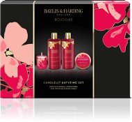 BAYLIS & HARDING Boudoire Testápoló ajándékszett gyertyával - Cseresznyevirág, 4 db, 650 ml - Kozmetikai ajándékcsomag