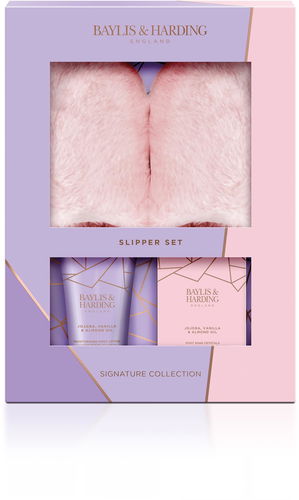 BAYLIS & HARDING Dárková sada péče o nohy s bačkorami 3 ks - Jojoba & Vanilka 140 ml - Dárková kosmetická sada - Hlavní obrázek