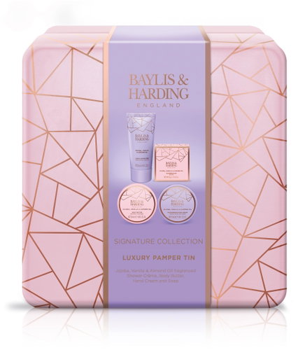 BAYLIS & HARDING Boudoire Testápoló szett fémdobozban 4 db - Jojoba & Vanília 150 ml - Kozmetikai ajándékcsomag - Fő fotó