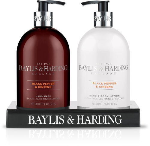 BAYLIS & HARDING Hand Care Set 2 pcs - Black Pepper & Ginseng 600 ml - Men's Cosmetic Set - Main image