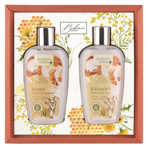BOHEMIA GIFT Med a kozí mléko 500 ml - Dárková kosmetická sada - Hlavní obrázek