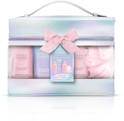 Baylis & Harding Body care gift set in cosmetic bag Jojoba, Vanilla & Almond oil 5 pcs - Cosmetic Gift Set - Main image