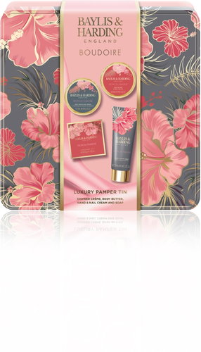 BAYLIS & HARDING Body care gift set in tin box Banana, Peach & Orange 150 ml - Cosmetic Gift Set - Main image