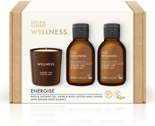 BAYLIS & HARDING Body care set with candle Ginger, Lime & Basil 200 ml - Cosmetic Gift Set - Main image