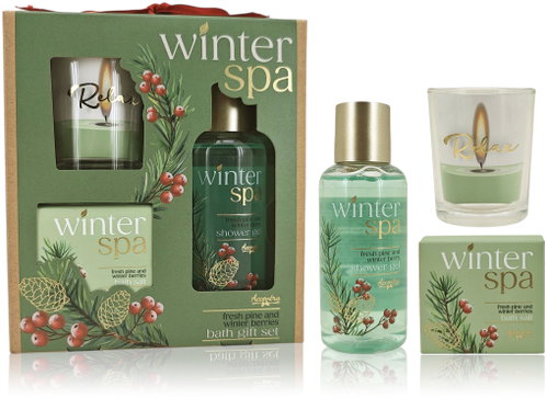 ACCENTRA Winter Spa se skleněným svícnem Zimní ovoce 100 ml  - Cosmetic Gift Set - Main image