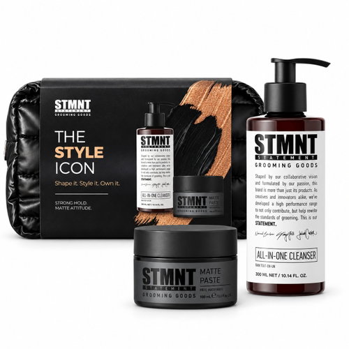 STMNT All-in-One shampoo, mattifying paste and toiletries bag, 400 ml - Men's Cosmetic Set - Main image
