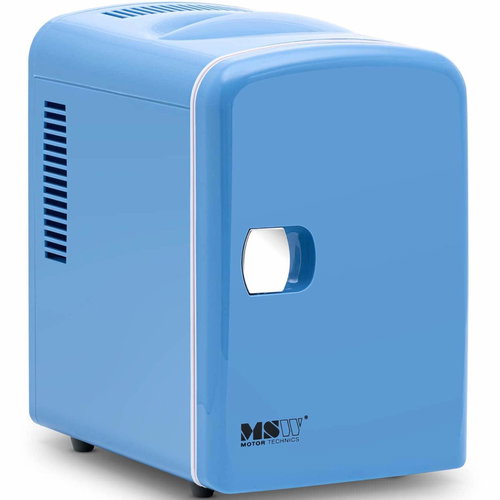 MSW Mini room fridge with heating function 12 / 240 V, 4 l, blue - Minibar - Main image