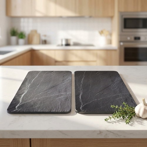 KESPER Multifunctional glass plate 2 pcs Slate 50 × 28,5 × 0,7 cm - Cutting Board - Main image