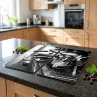 KESPER Multifunctional glass plate 2 pcs Espresso 50 × 28,5 × 0,7 cm - Cutting Board