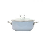 BELIS Smaltovaný rendlík se skl. poklicí Premium šedý 16 cm, 1,25 l - Rendlík