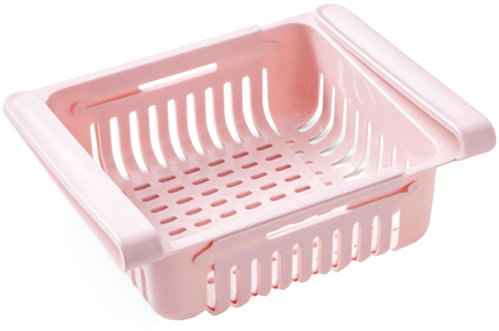 Pronett XJ5262 Adjustable refrigerator storage box 20 - 28 cm pink - Fridge Organiser - Main image