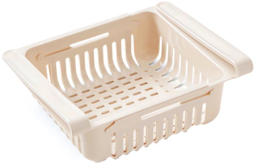 Pronett XJ5262 Adjustable refrigerator storage box 20 - 28 cm beige - Fridge Organiser - Main image