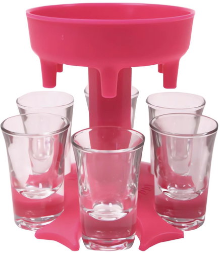 Verk 15983 Dávkovač alkoholu + 6 panáků, růžový - Wine Dispenser - Main image