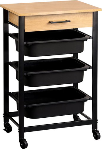 KESPER Kuchyňský vozík pojízdný, 3 boxy, 47 × 37 × 81,5 cm Main image KESPER Kuchyňský vozík pojízdný, 3 boxy, 47 × 37 × 81,5 cm - Serving Trolley - Main image
