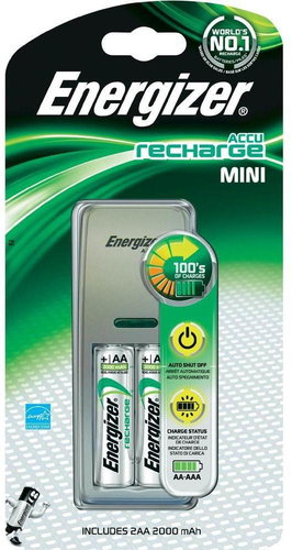Energizer Mini - Ladegerät + 2x AA 2000mAh - Ladegerät mit Ersatzakku - Hauptbild
