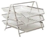 VICTORIA Wire Paper Tray, 3-piece, Silver - Paper Tray