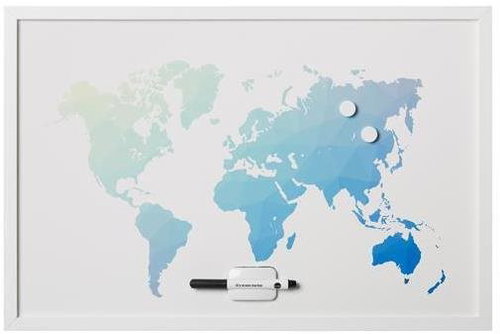 VICTORIA "World Map" weißer Rahmen - Magnettafel - Hauptbild