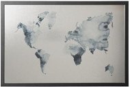 VICTORIA „Világtérkép” 40×60 cm, fekete kerettel - Mágneses tábla